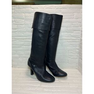 Steve Madden BUTTERY SOFT Black Leather Boots Round Toe